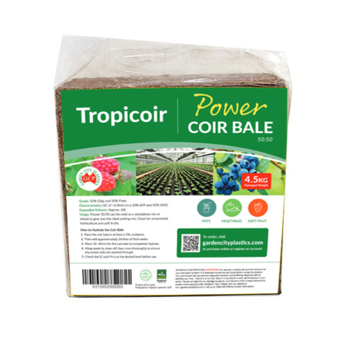 Tropicoir 4.5kg Power 50/50 Coir/Coco Chip - 4.5kg block brick Bale 